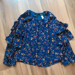 Madewell Ruffle Sleeve Top NWT